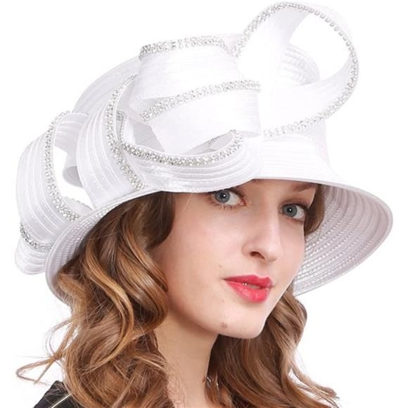 Women's Church Organza Derby Hat - Cloche Bowler Hat Wedding Hat